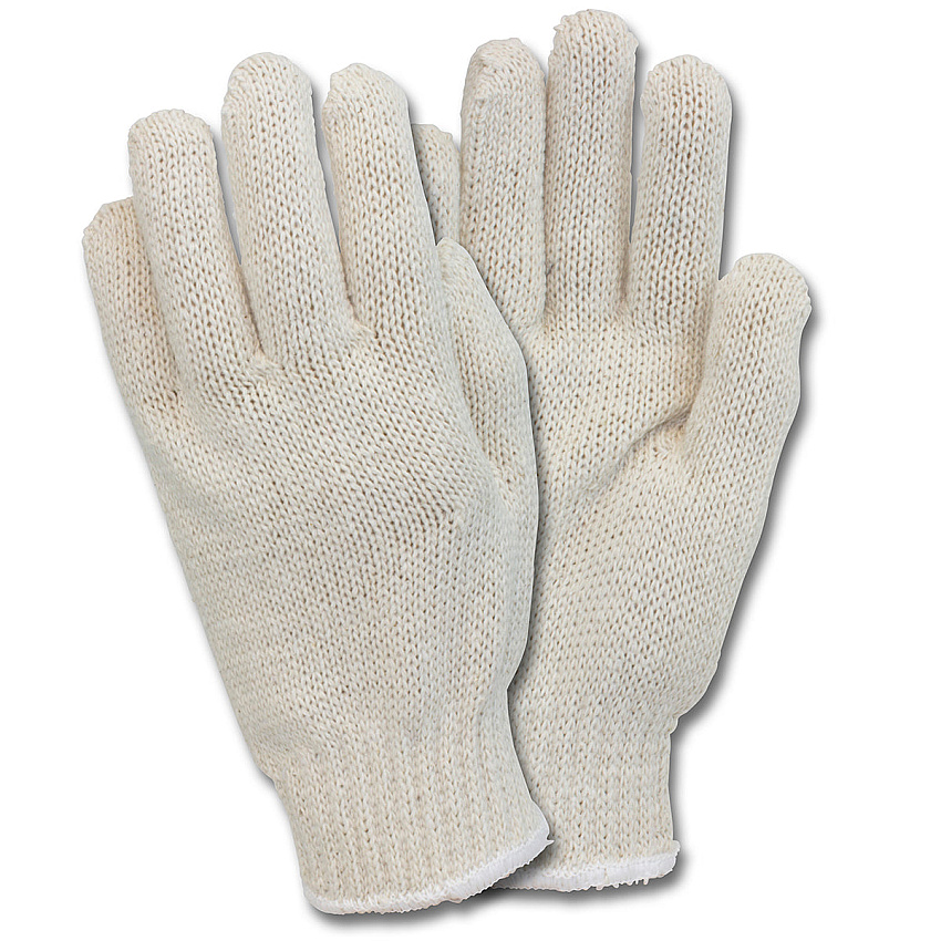Safety Zone Economy Medium Weight String Knit Gloves, 7 Gauge, Cotton/polyester Blend, Reusable Work Gloves Or Insulated Liner, Mens, Natural, Bag Of 12 Pairs, Case Of 25 Bags (GSMW-MN-2C-NRB)