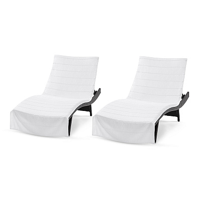 Las Rayas Chaise Cover 30x85 White, Pack Of 2 (P-CC-HS3085WH-2)