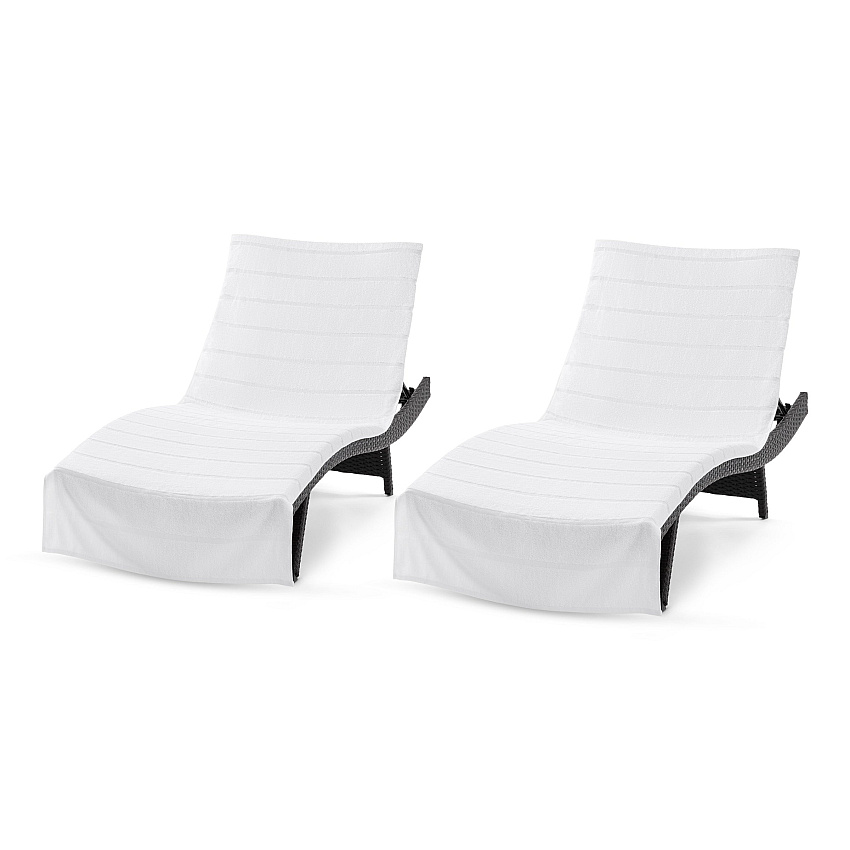 Las Rayas Chaise Cover 30x85 White, Pack Of 2 (P-CC-HS3085WH-2)