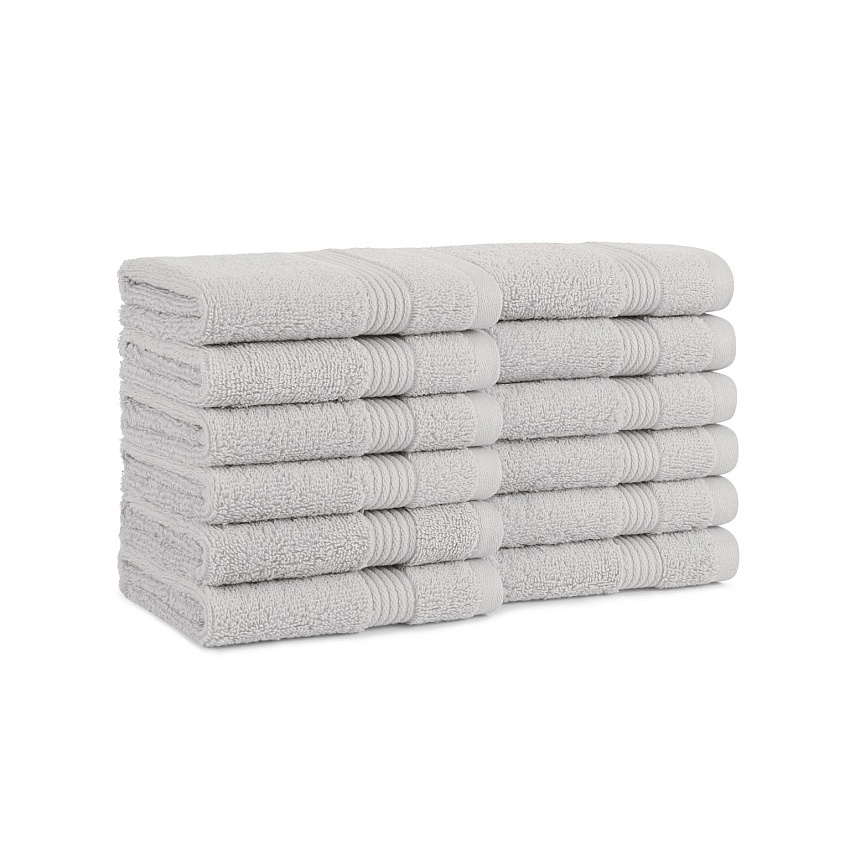 Host & Home Washcloth 13x13 Light Grey, Pack Of 12 (P-WC-HH-1313-LG)