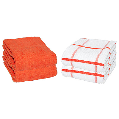Sc Silvadur Kitchen Towel 15x25 Windowpane Saffron, Pack Of 4 (P-SLV-KT4-WISAF)