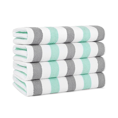 Cabo Cabana Beach Towel 30x70 Grey/green, Case Of 24 (CABOCABANA-GY/GR-CS)