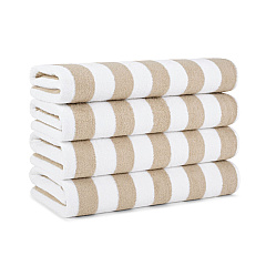 California Cabana Beach Towels 30x70 Beige, Pack Of 4 (PNP-CABANA-BG)