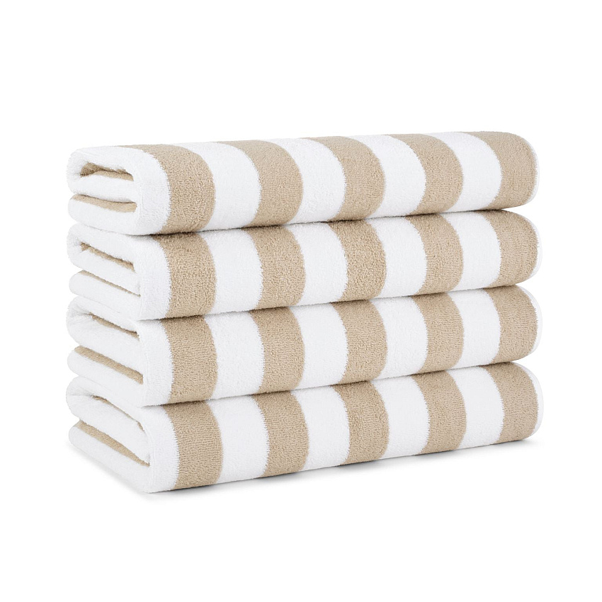 California Cabana Beach Towels 30x70 Beige, Pack Of 4 (PNP-CABANA-BG)