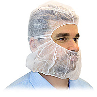 Spunbond Polyproylene Hood Beard Cover White, Case Of 1000 (M2302WXLSZ)