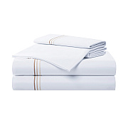 Aston & Arden Sateen Sheet Set Queen Beige Stripe, 4 Piece Set (P-SS-T600-QN-BG)