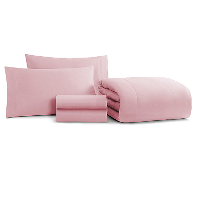 Family Essentials Bed In Bag 5pc - Twin - Rose, 5 Piece Set (P-BIAB-TW--RO)
