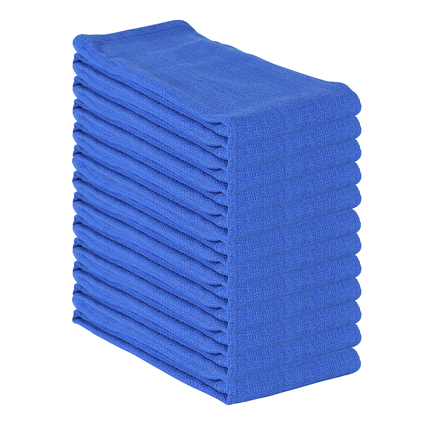 Huck Cotton Cleaning Towels 16x26 Blue, Pack Of 12 (PNP-ABSBNT-BLUE)