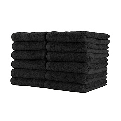 Cotton Jr. Salon Towel 16x27 Black, Pack Of 12 (P-BBJ16272.5BLK)