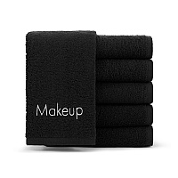 Hotel Cotton Makeup Fingertip Towel 11x17 Black, Case Of 144 (MAKEUP-11X17-CS)