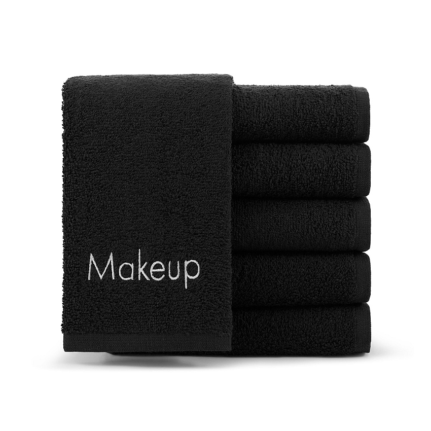 Hotel Cotton Makeup Fingertip Towel 11x17 Black, Case Of 144 (MAKEUP-11X17-CS)