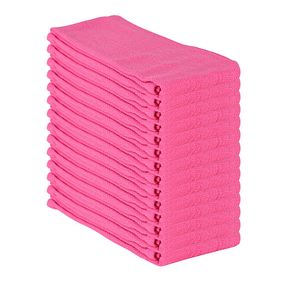 Huck Cotton Cleaning Towels 16x26 Pink, Pack Of 12 (PNP-ABSBNT-PINK)