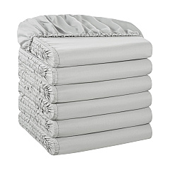 Host & Home Microfiber Fitted Sheets - Twin - Gray W/ Black Hem, Case Of 24 (MFS-368012-GY)