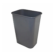Rectangular Soft-sided Plastic Wastebasket, 41 Quart, No Pinchm Design, Seamless, Durable Molded Polyethylene, Gray, Case Of 12 (7703-3)