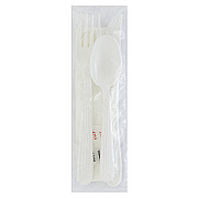 Medium Pp Fork Knife Tea Spoon, Napkin 12x13 Salt Pepper White (250 Per Case), Case Of 250 (CKPPMW125)