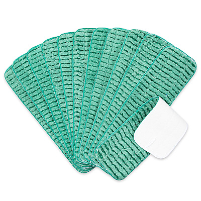 Scrubbing Wet Flat Mop - 18", Green, Pack Of 12 (PNP800018G)