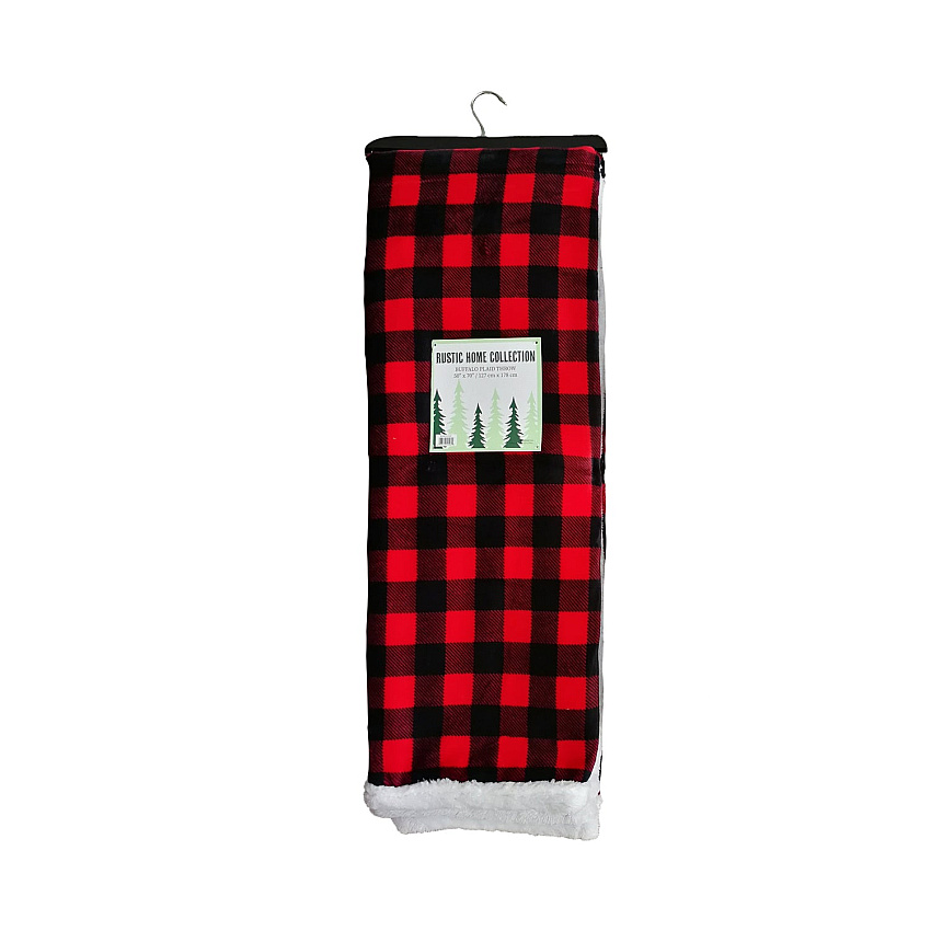 Buffalo Plaid Throw Blanket - Red & Black 50x70, Case Of 12 (THROW-BUFPL-50X70-H-CS)