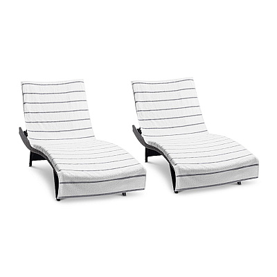 Las Rayas Chaise Cover 30x85 Light Grey, Pack Of 2 (PNP-CC-HS3085LG-2PK)