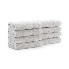 Aston & Arden Solid Turkish Washcloth 13x13 Gray, Pack Of 8 (PNP-WC-TS1313-175GRY)