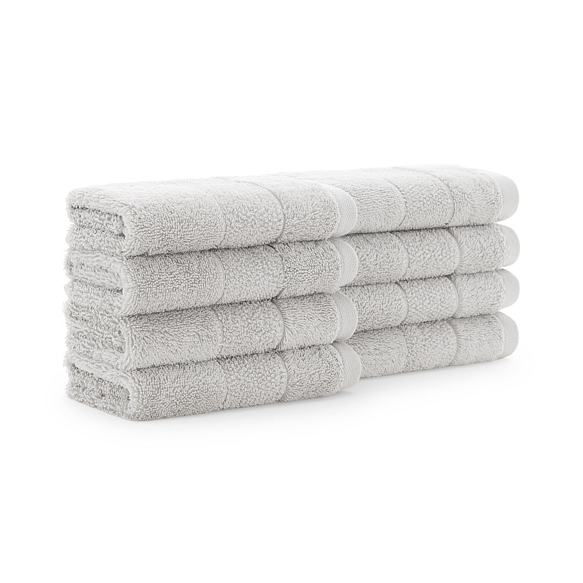 Aston & Arden Solid Turkish Washcloth 13x13 Gray, Pack Of 8 (PNP-WC-TS1313-175GRY)