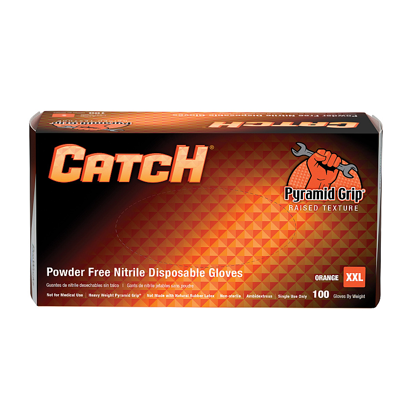 Catch Nitrile Powder Free 9 Mil Textured Gloves Orange 2xl, Case Of 1000 (CAT459)