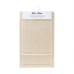Cotton 2pc Bath Mat Set 17x24/20x32 Almond Milk, 2pc Set (P-HH-BM-2PK-BG)