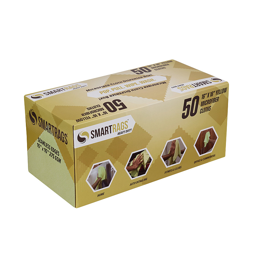 Smartrags Xl Microfiber 45 Gram 16x16 Yellow, Pack Of 50 (PNP-M930-Y)