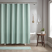 H&h Poly Shower Curtain Set 72x72 Damask Silt Green, Case Of 12 (SCSETD-7272-GR)