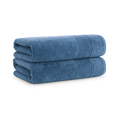 Aston & Arden Solid Turkish Bath Towel 30x60 Copen Blue, Pack Of 2 (PNP-BT-TS3060-18-CBL)