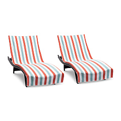 Cabo Cabana Chaise Cover 30x85 Red/blue, Case Of 12 (CC-CC-OR/BL-CS)