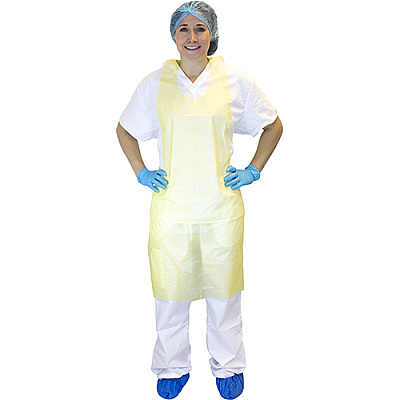 Apron Pe Yellow 10 Mic High, Case Of 1000 (DAP10-28X46-YE)