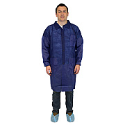 Safety Zone Polyproylene 40g Lab Coat Blue Lrg, Case Of 30 (M1734B-L-E/W)
