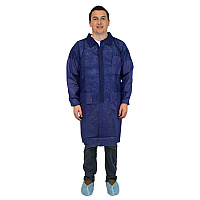 Safety Zone Polyproylene 40g Lab Coat Blue Lrg, Case Of 30 (M1734B-L-E/W)