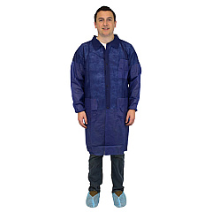 Safety Zone Polyproylene 40g Lab Coat Blue Lrg, Case Of 30 (M1734B-L-E/W)