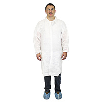 Safety Zone Polyproylene Lab Coat White 3xl, Case Of 30 (M1714-3X-E/W)