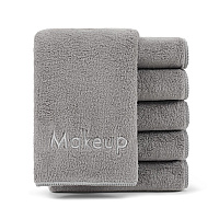 Bck2u Coral Fleece Makeup Washcloth 13x13 Grey, Pack Of 6 (PNP-MU-GREY)