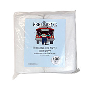 Messy Mechanic Shop Towels 100 Pack 12x14 White, Case Of 600 (AT-WST100-BG-CS)