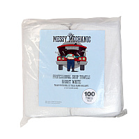 Messy Mechanic Shop Towels 100 Pack 12x14 White, Case Of 600 (AT-WST100-BG-CS)