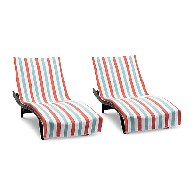 Cabo Cabana Chaise Cover 30x85 Red/blue, Pack Of 2 (P-CC-CC-OR/BL)