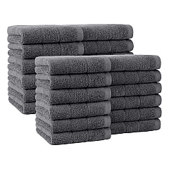 Family Essentials Washcloths 24pk Dark Grey, Case Of 144 (FEWC-24PK-DG)