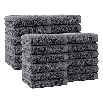 Family Essentials Washcloths 24pk Dark Grey, Case Of 144 (FEWC-24PK-DG)