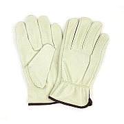 Proworks Standard Grain Cowhide Driver Gloves, Medium, Keystone Thumb, Shirred Elastic Wrist, Durable Work Glove, Large, Bag Of 12 Pairs (GWCGLDR1-L)