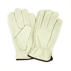 Proworks Standard Grain Cowhide Driver Gloves, Medium, Keystone Thumb, Shirred Elastic Wrist, Durable Work Glove, Large, Bag Of 12 Pairs (GWCGLDR1-L)