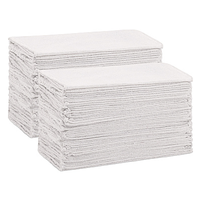 Messy Mechanic Shop Towels 100 Pack 12x14 White, Case Of 600 (SHOP-100-WH)