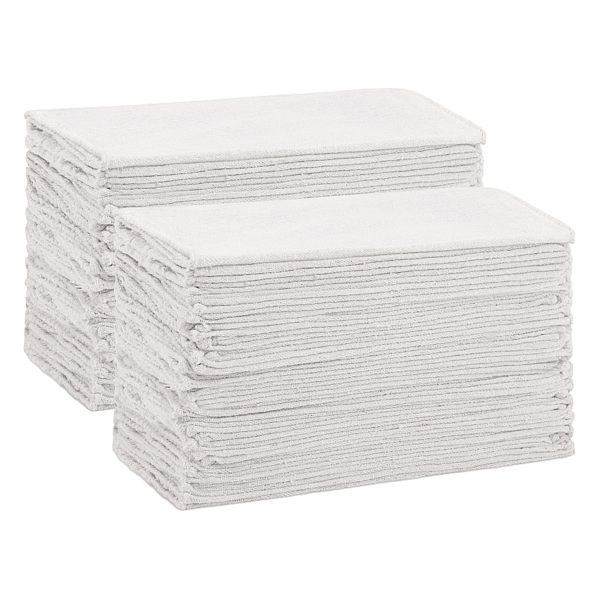 Messy Mechanic Shop Towels 100 Pack 12x14 White, Case Of 600 (SHOP-100-WH)