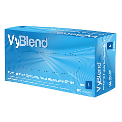 Vyblend Synthetic Vinyl Powder Free 4.5 Mil Gloves Blue Small, Case Of 1000 (GL-VN104BFS)