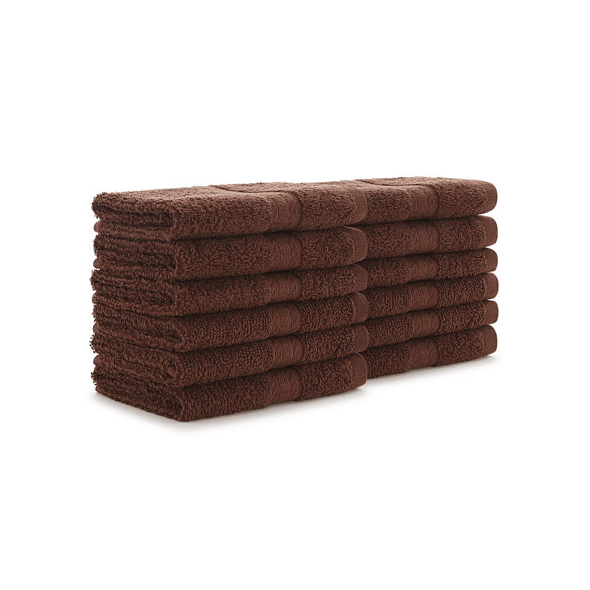 True Color Washcloth 12x12 Brown, Pack Of 12 (P-WASH-BROWN)