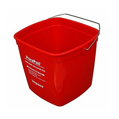 Impact Purapail 6 Qt Utility Bucket, Red For Sanitizing Solutions, Haccp-compliant Cleaning Pail With Clear Labeling, Cross-contamination Risk Reduction, Comfortable Handle, Case Of 1, Case Of 12 (5506-6S)