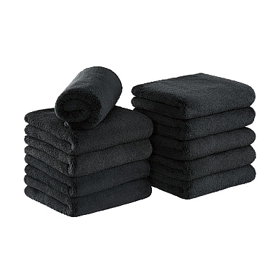 Bck2u Coral Fleece Salon Towel 16x27 Black, Case Of 60 (M915117BK-CS)