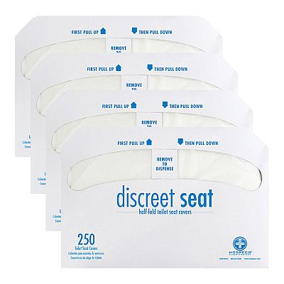 Discreet Seat Toilet Seat Covers Half Fold 250x4, Case Of 1000 (DS-1000)